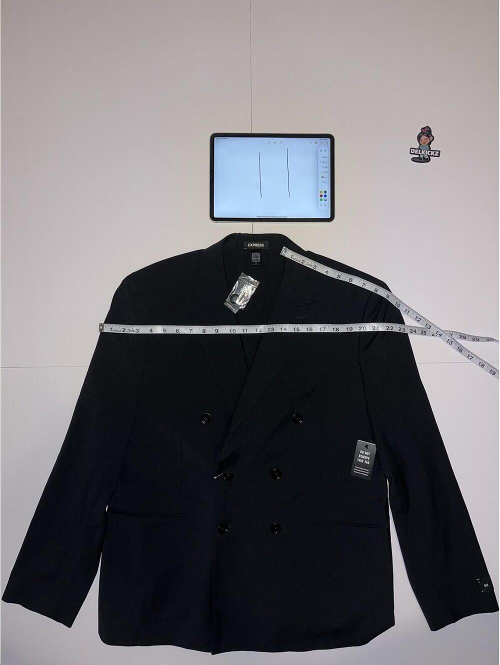 New Express Slim Black Wool-Blend Modern Tech Blazer 44S *Retail $298*